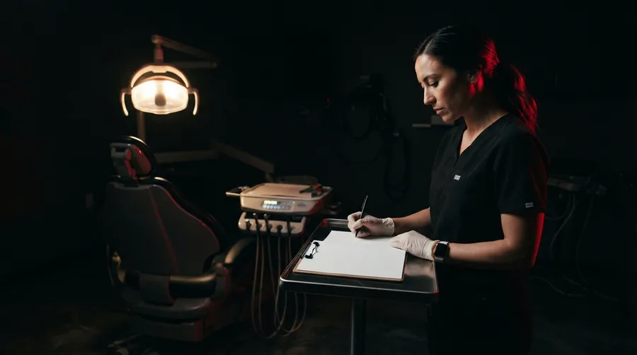 Historia clínica odontológica en un consultorio dental