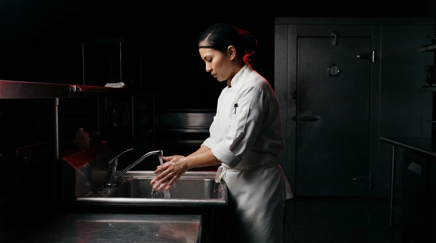 Cocina profesional limpia preparada según la NOM-251