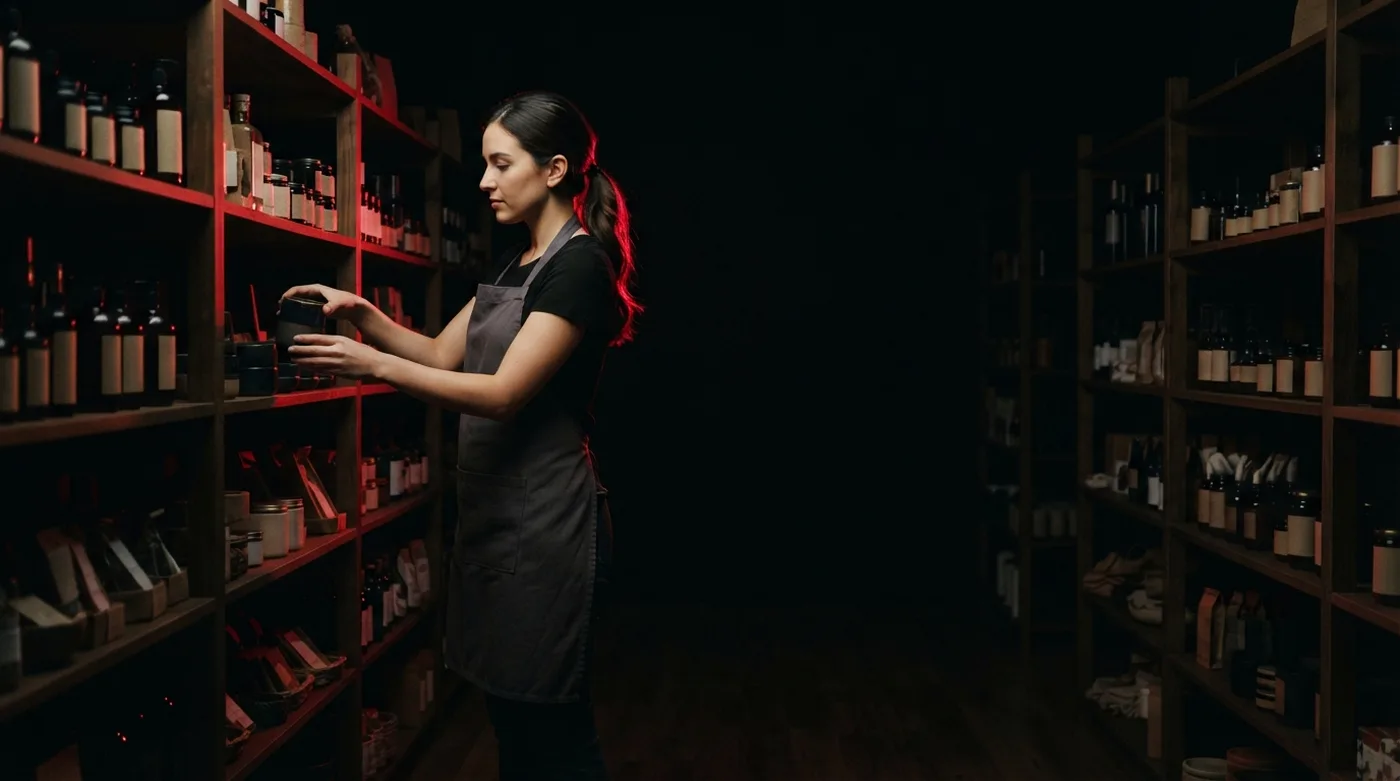 Empleado de una tienda trabajando un domingo