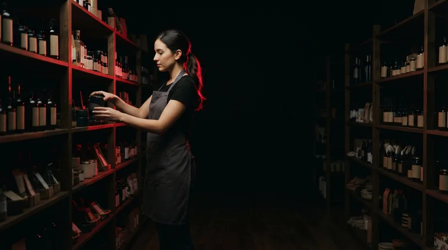 Empleado de una tienda trabajando un domingo
